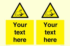 Custom warning run over by operator controlled machine